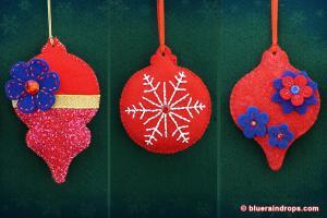 Felt Christmas Baubles - Blueraindrops Arts And Crafts