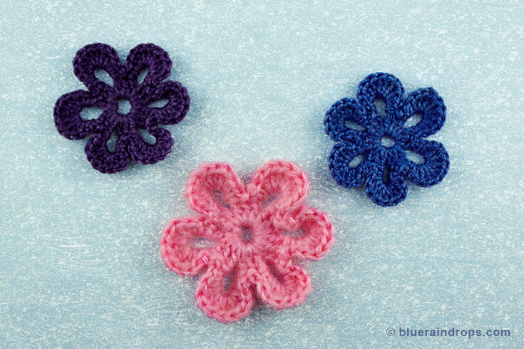 crochet easy floral aplique