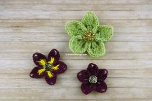 Easy Crochet Wildflower Pattern - Blueraindrops Arts and Crafts