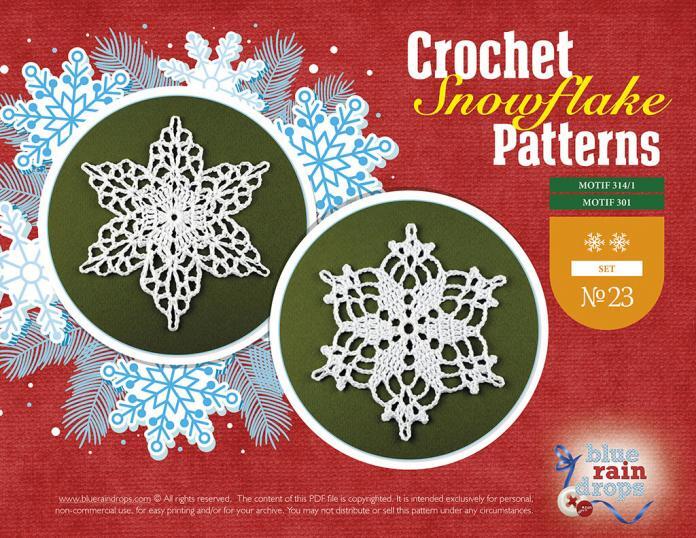 Sets Of 2 Snowflake Patterns Blueraindrops Arts And Crafts